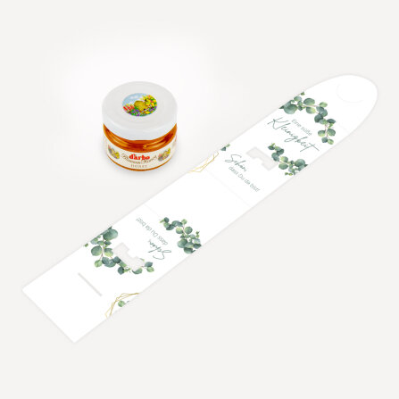 Geschenktäschchen mit Blütenhonig "Eukalyptus Geometrie" Eine süße Kleinigkeit