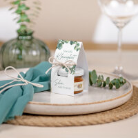 Geschenktäschchen mit Blütenhonig "Eukalyptus Geometrie" Eine süße Kleinigkeit