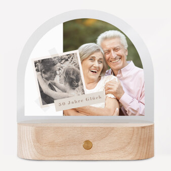 Personalisierte Fotolampe Goldene Hochzeit "Collage"