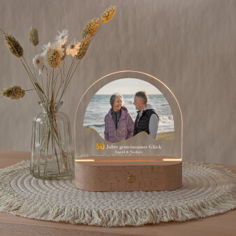 Personalisierte Fotolampe Goldene Hochzeit "Gemeinsam"