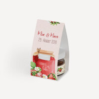 Geschenktäschchen mit Erdbeer Konfitüre "Erdbeerliebe" online selbst gestalten