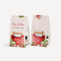Geschenktäschchen mit Erdbeer Konfitüre "Erdbeerliebe" online selbst gestalten