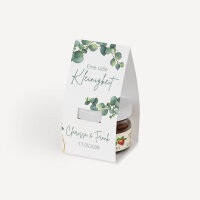 Geschenktäschchen mit Erdbeer Konfitüre "Eukalyptus Geometrie" online selbst gestalten