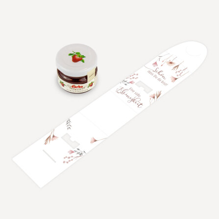 Geschenktäschchen mit Erdbeer Konfitüre "Wild Flowers"  Eine süße Kleinigkeit