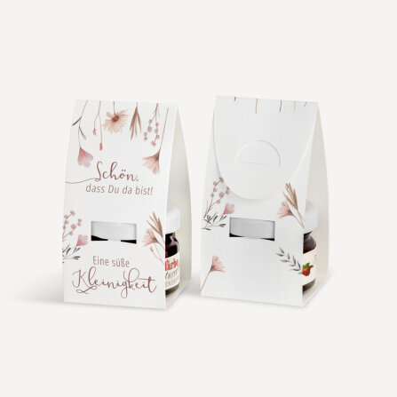 Geschenktäschchen mit Erdbeer Konfitüre "Wild Flowers"  Eine süße Kleinigkeit