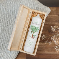 Kerzenbox Holz "Baum Herzen" grün