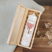 Kerzenbox Holz "Baum Herzen" rosa