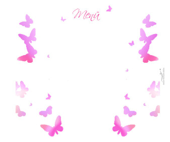 Menükarte Hochzeit Windlicht Schmetterling Pink online selbst gestaltet & inkl. Maxi Teelicht