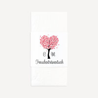 10x Freudentränen Taschentücher "Herzbaum" personalisiert Rosa
