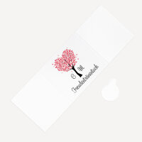10x Freudentränen Taschentücher "Herzbaum" personalisiert Rosa