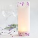 Menükarte Hochzeit Windlicht Lila Ranken  online selbst gestaltet & inkl. Maxi Teelicht