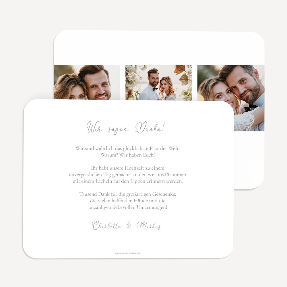 Hallmark Dankeskarten Set – 100 Stück Grau & Gold, Blanko, Mit Umschlägen – Für Hochzeit & Danksagungen