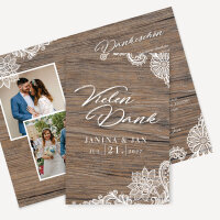 120 Biglietti Ringraziamento Matrimonio Con Buste Kraft - Thank You Mr & Mrs - Sostenibili