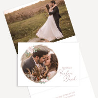 Dankeskarte Hochzeit "Boho Pampas"