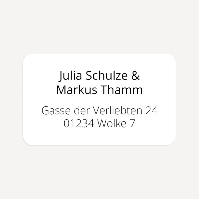 21 x Absenderaufkleber Hochzeit weiß