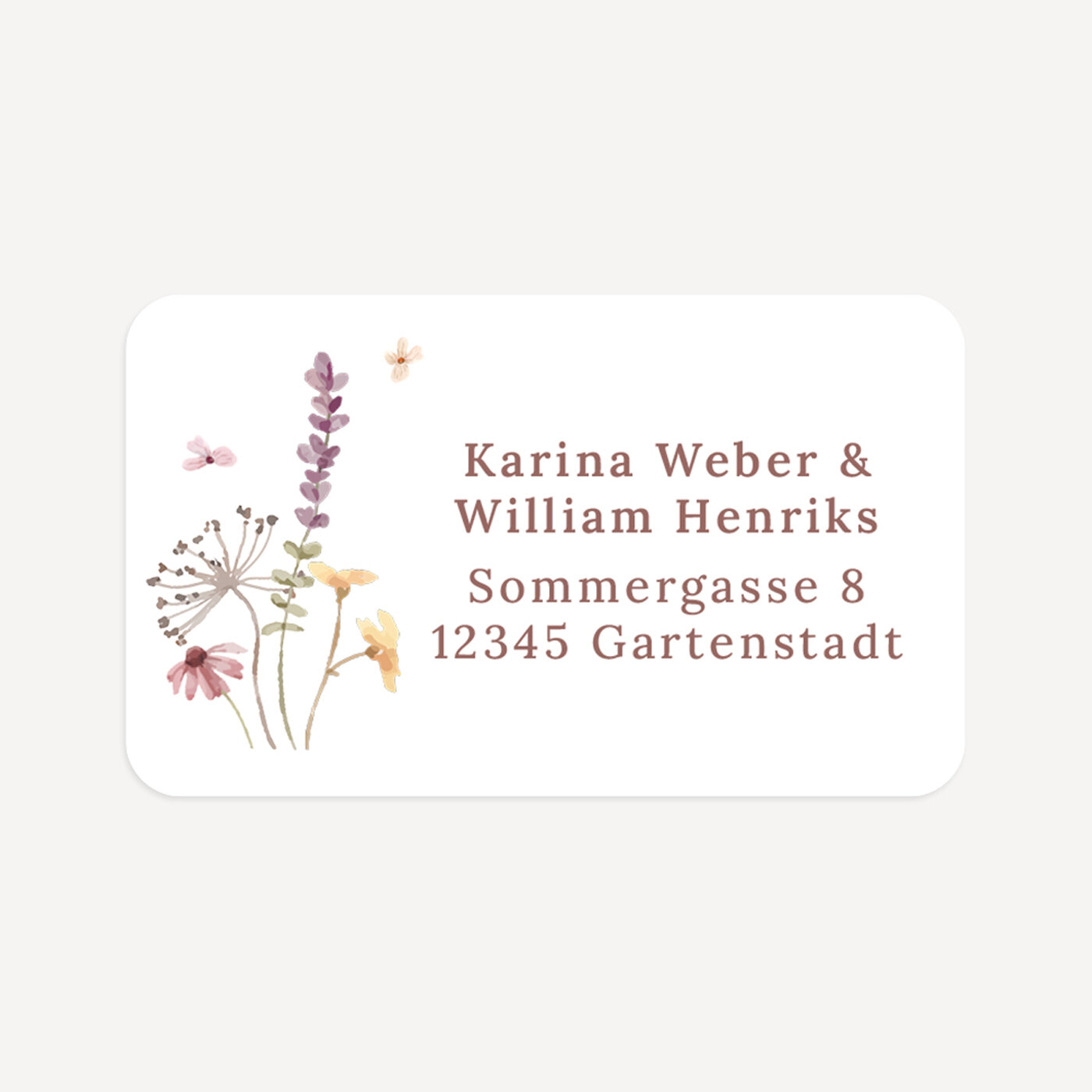 21 x Absenderaufkleber Hochzeit "Wildromantische Blüten"