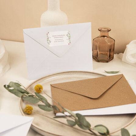 21 x Absenderaufkleber Hochzeit "Blooming Romance"