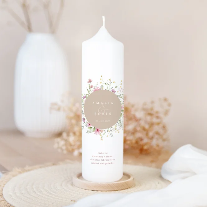 Hochzeitskerze Blooming Romance