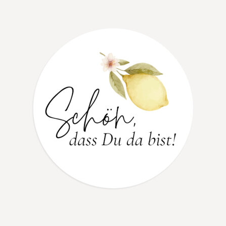 40 x Aufkleber Hochzeit rund "Lemon" 3 cm...