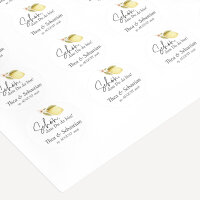 40 x Aufkleber Hochzeit rund "Lemon" 3 cm Schön, dass Du da bist!