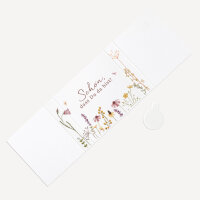 Banderole Mini Schokolade "Wildromantische Blüten" Schön, dass Du da bist!