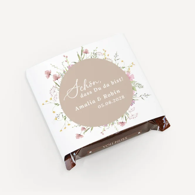 Banderole Mini Schokolade "Blooming Romance"