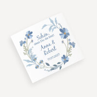 Banderole Mini Schokolade "Blütenkranz blau"