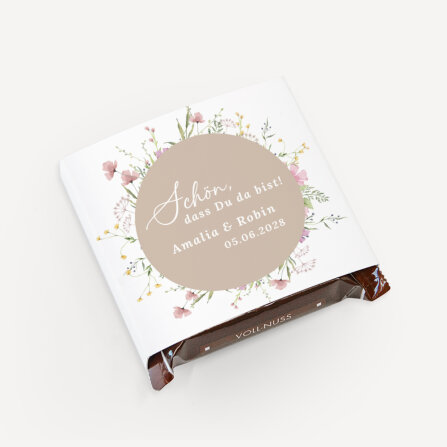 Banderole Mini Schokolade "Blooming Romance"...