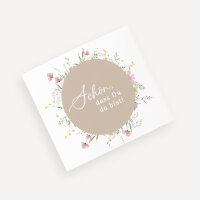 Banderole Mini Schokolade "Blooming Romance" Schön, dass Du da bist!