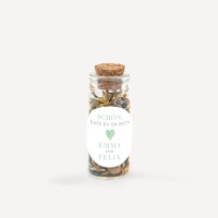 Gastgeschenk Mini Glasröhrchen mit Aufkleber "Herz"