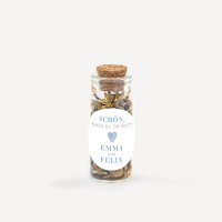 Gastgeschenk Mini Glasröhrchen mit Aufkleber "Herz"