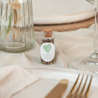 Gastgeschenk Mini Glasröhrchen mit Aufkleber "Herz"