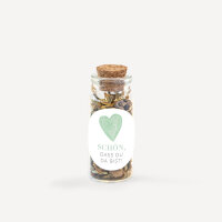 Gastgeschenk Mini Glasröhrchen mit Aufkleber "Herz"