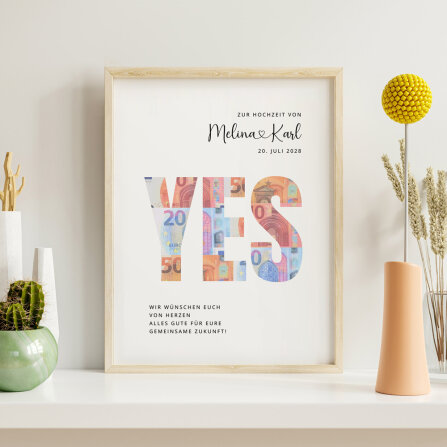 Geldgeschenk Hochzeit Yes PDF-Datei als Download
