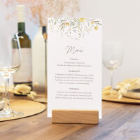 Menükarte Hochzeit "Blütentraum gelb"