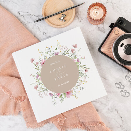 Gästebuch Hochzeit zum Ausfüllen "Blooming Romance"