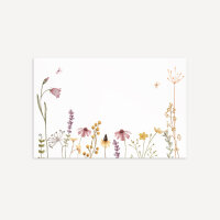 Tischkarte Hochzeit "Wildromantische Blüten" Muster / ohne Namen