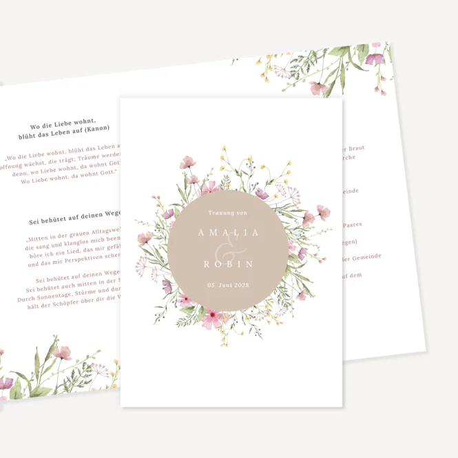 Kirchenheft Hochzeit "Blooming Romance"