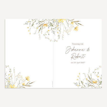 Kirchenheft Hochzeit "Blütentraum gelb"