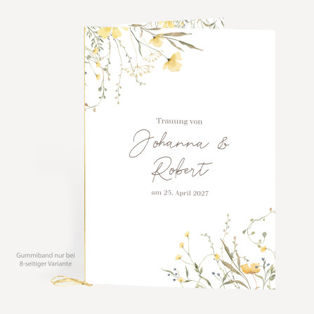 Kirchenheft Hochzeit "Blütentraum gelb"