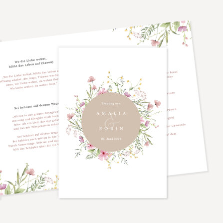 Kirchenheft Hochzeit "Blooming Romance"...