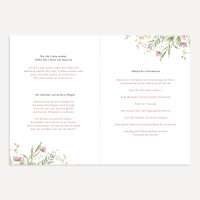 Kirchenheft Hochzeit "Blooming Romance" 8-seitig (mit Einlegeblatt)