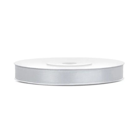 Satinband 6 mm x 25 m silber