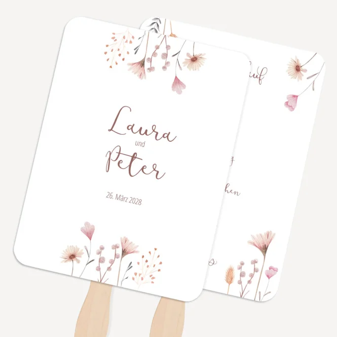 Fächer Hochzeit "Wild Flowers" mit Ablaufplan