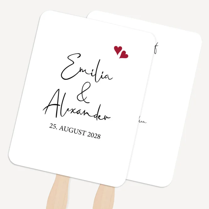 Fächer Hochzeit "Kalligrafie" mit Ablaufplan