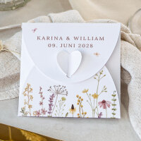 Gastgeschenk Anzuchtset Herz "Wildromantische Blüten" online selbst gestalten