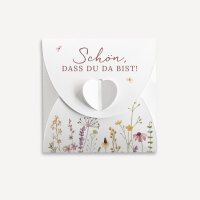 Gastgeschenk Anzuchtset Herz "Wildromantische Blüten" Schön, dass Du da bist!