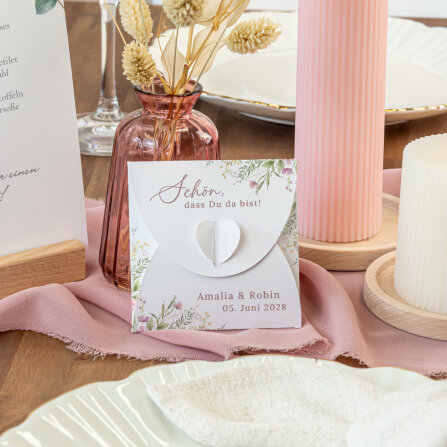 Gastgeschenk Anzuchtset Herz "Blooming Romance"...