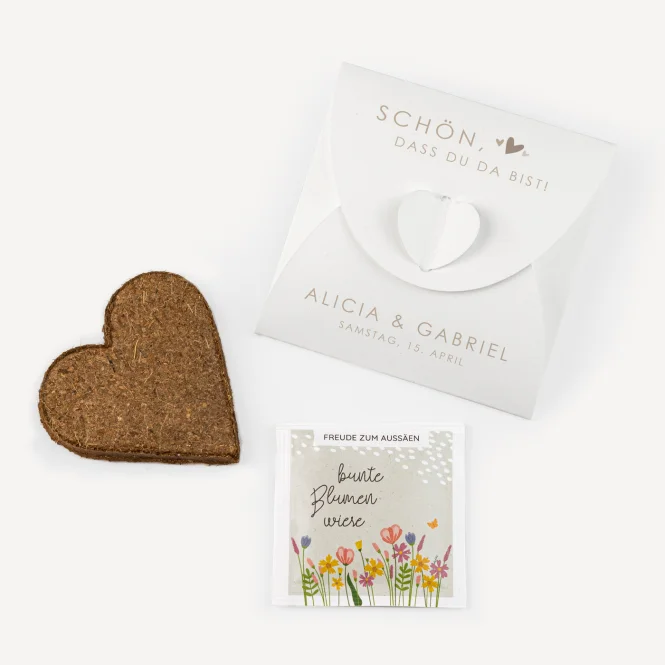 Gastgeschenk Anzuchtset Herz "Herzensglück"