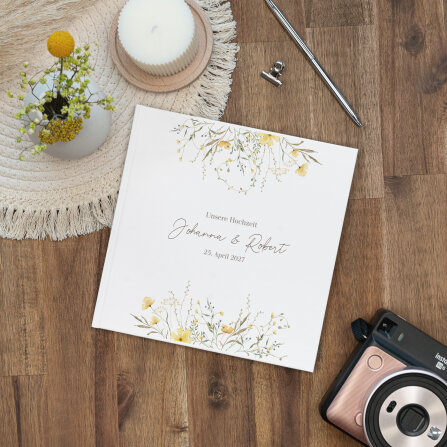 Gästebuch Hochzeit zum Ausfüllen "Blütentraum gelb"